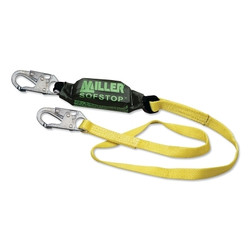 Web Lanyard with SofStop Shock Absorber, 4 ft , 310 lb, Yellow