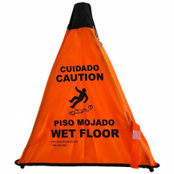 Novus Products Wet Floor Sign,Orange,18-1/2" H,16-1/2"W PC111O-ORANGE