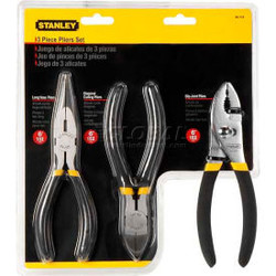 Stanley 84-114 3 Piece Basic Plier Set (Long Nose Slip Joint Diagonal)