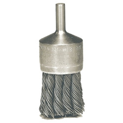 Knot Wire End Brush, Stainless Steel Bristles, 1-1/8 in Brush dia x 0.020 in Wire, 22000 RPM, 1 EA/EA
