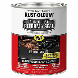 Rust-Oleum Rubberized Coating,Black,1 qt 344763