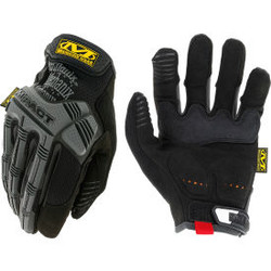 Mechanix Wear M-Pact Gloves Synthetic Leather/D30 Palm Padding Black/Gray Large