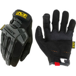 Mechanix Wear M-Pact Gloves Synthetic Leather/D30 Palm Padding Black/Gray Medium