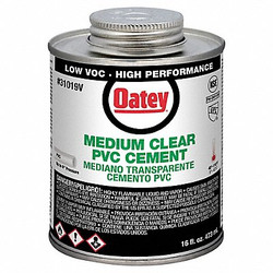 Oatey Cement,Brush-Top Can,16 fl oz,Clear 31019V