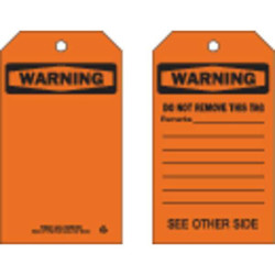 Brady Warning Tag,7 in H,4 in W,Polyester,PK10 86515