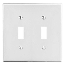 Hubbell Wiring Device-Kellems Tgl Swch Wll Plt,Stnd;Wht,2Gng,Smth Stn P2W