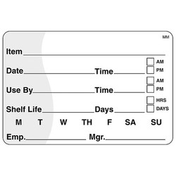 Daymark Food Safety Label,White,2 in H,500pk  IT120152