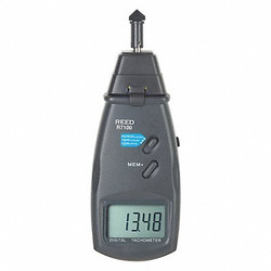 Reed Instruments Laser Tachometer, +/-0.05% RPM Acc, LCD R7100