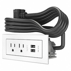 Legrand Power Unit,White,2 Outlet,2 USB  RDZWH