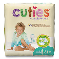 Cuties® Premium Jumbo Diapers, Size 4, 22 Lbs To 37 Lbs, 124/carton CR4001