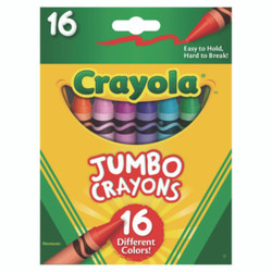 Crayola® Jumbo Crayons, Assorted, 16/box 52-0390