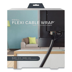 UT Wire® Flexi Cable Wrap, 0.5" To 1" X 12 Ft, Black UTW-FCW12-BK