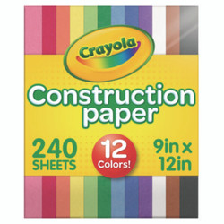 Crayola® Construction Paper, 9 x 12, Assorted Colors, 240 Sheets/Pack 99-3200