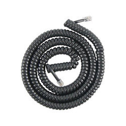 Power Gear Coiled Telephone Cord, Plug/plug, 25 Ft, Black 76139999/86139