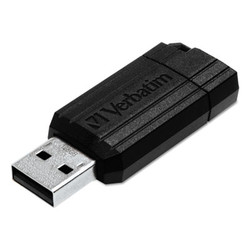 Verbatim® Pinstripe Usb Flash Drive, 16 Gb, Black 49063