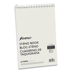 Ampad® Steno Pads, Pitman Rule, White Cover, 80 Green-Tint 6 X 9 Sheets 25-275
