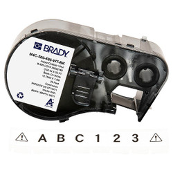 Brady Precut Label Roll Cartridge,White,Gloss M4C-500-595-WT-BK