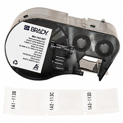 Brady Precut Label Roll Cartridge,Clear/White M4-143-427