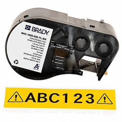 Brady Precut Label Roll Cartridge,Black/Yellow M4C-1000-595-YL-BK