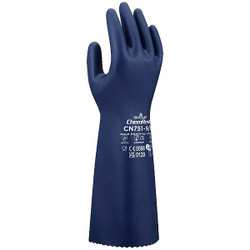 Showa Chemical-Resistant Gloves,Blue,XL/10,PR CN751XL-10