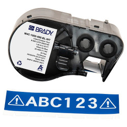 Brady Precut Label Roll Cartridge,Blue/White M4C-1000-595-BL-WT