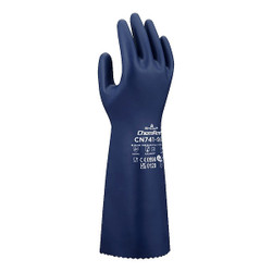 Showa Chemical-Resistant Gloves,Blue,M/8,PR CN741M-08