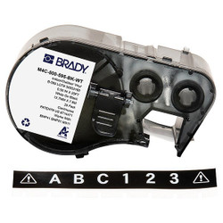 Brady Precut Label Roll Cartridge,Black,Gloss M4C-500-595-BK-WT