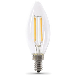 Feit Electric LED,3.3 W,B10,Candelabra Screw (E12),PK6 CTC40/927CA/FIL/6