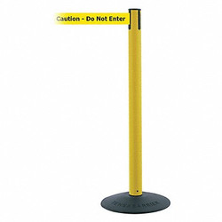 Tensabarrier Barrier Post,PVC Post,Yellow Finish 875-35-MAX-NO-YAX-C