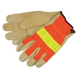 Mcr Safety Leather Gloves,Beige,XL,PR 34111XL