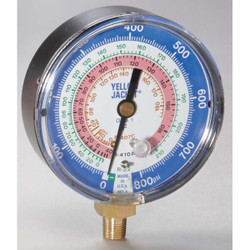 Yellow Jacket Low Side Gauge, 3 1/8 in Dia, Blue 49134