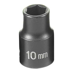 Grey Pneumatic Socket,10mm,3/8"D,Impact,6pt. 1010M