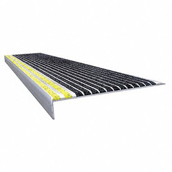 Wooster Products Stair Tread,Blk/Ylw,54in W,Extruded Alum 500BY4-6