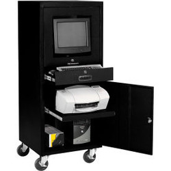 Global Industrial Mobile Computer Cabinet Black Unassembled