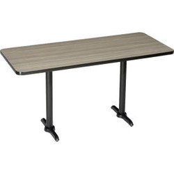 Interion Bar Height Restaurant Table 60""L x 30""W Charcoal