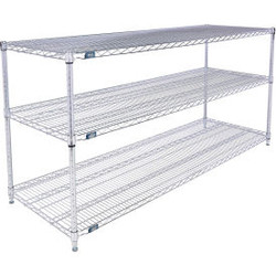 Nexel 3 Shelf Stainless Steel Wire Shelving Unit Starter 72""W x 24""D x 34""H