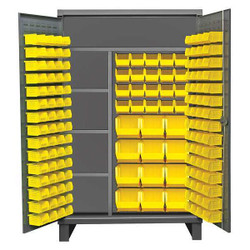 Durham Mfg Bin Cabinet,78"x48"x24",Gray,156YlwBns HDJC244878-156-4S95