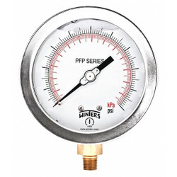 Winters Gauge,4" Dial Size,MNPT Connection PFP605WBG