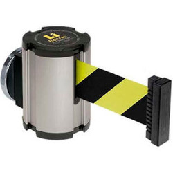 Lavi Industries Magnetic Retractable Belt Barrier Satin Case W/15' Black/Yellow