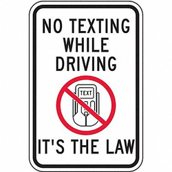 Lyle No Texting Traffic Sign,18" x 12" TR-040-12HA