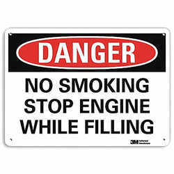 Lyle Danger No Smoking Sign,10" x 14",Alum U3-1857-RA_14X10