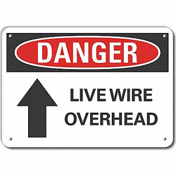 Lyle Rflctv Live Wire Dangr Sign,10x14in,Alum  LCU4-0189-RA_14X10