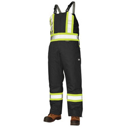 Tough Duck Hi-Vis Insulated Bib Overalls,Black,3XL  S79821