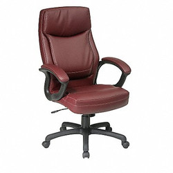 Office Star Exec Chair,Leather,Burgndy,19-21"Seat Ht EC6583-EC4