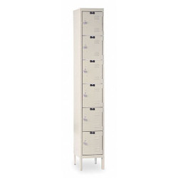 Hallowell Box Lockr,Lvred,1 Wide, 6 Tier,Tan U1258-6PT