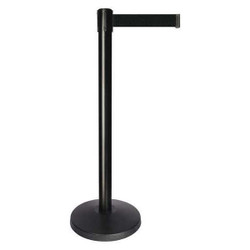 Queueway Barrier Post,Black Belt,10 ft. Belt L QPLUS-33-B9