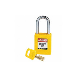 Brady Lockout Padlock,Yellow,1-13/16" H Body NYL-YLW-38ST-KD