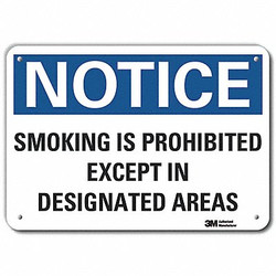 Lyle Rflctv No Smoking Note Sign,10x14in,Alum  LCU5-0229-RA_14x10