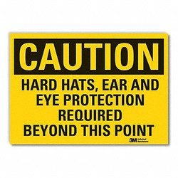 Lyle Hard Hat Caution Rflct Label,10inx14in LCU3-0454-RD_14x10