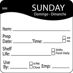 Daymark Day Label,Black,PK500 1122127